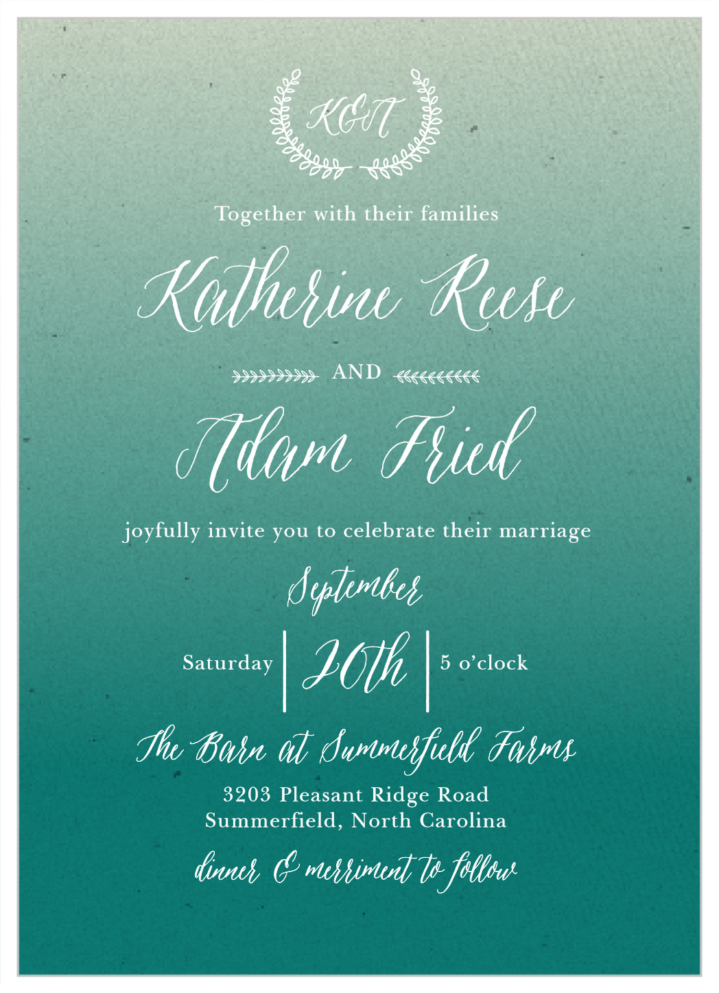 Rustic Ombre Wedding Invitations