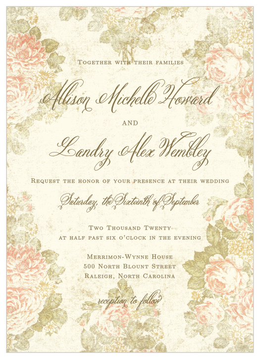 Vintage Looking Wedding Invitations