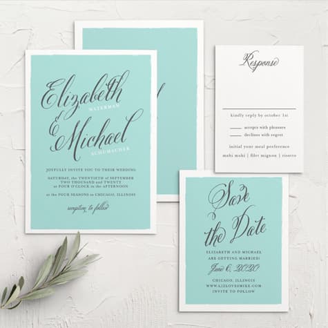 Calligraphy Script Wedding Invitations