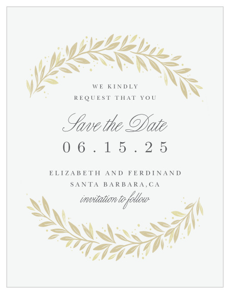 Announce your wedding date to family and friends with our Modern Half Circle Save the Date Cards.