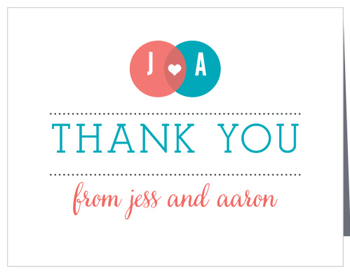 The Modern Venn Thank You Cards are a modern and cute way to tell your friends and family how much you appreciate them.