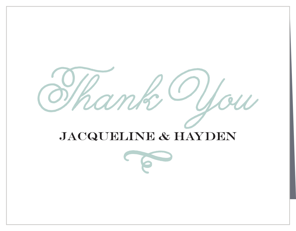 Whimsical Script Wedding Thank You Cards