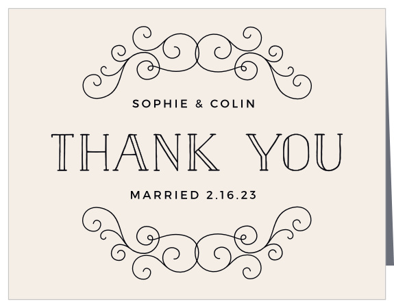 Leave a lasting good impression of your wedding with the Classic Penmanship Thank You Cards.