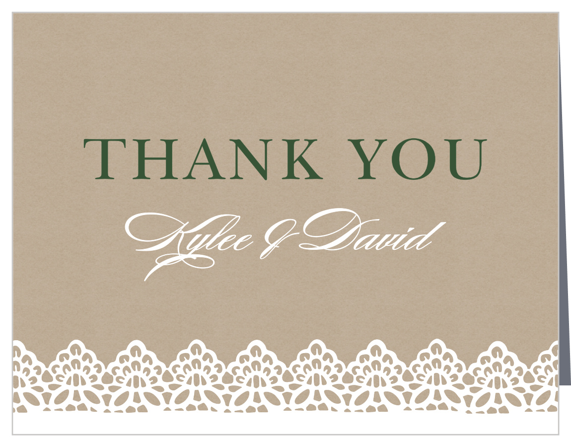 Rustic Lace Wedding Thank You Cards