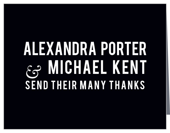 Show your gratitude with the bold look of the Modern Poster Thank You Cards.