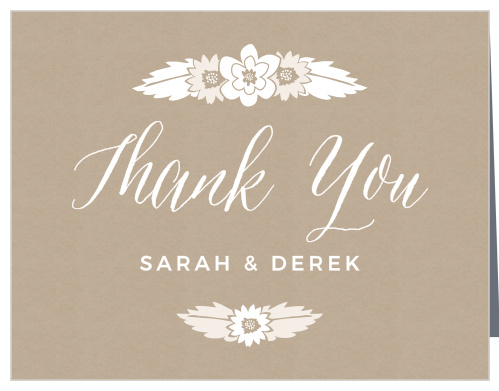 Rustic Floral Wedding Thank You Cards
