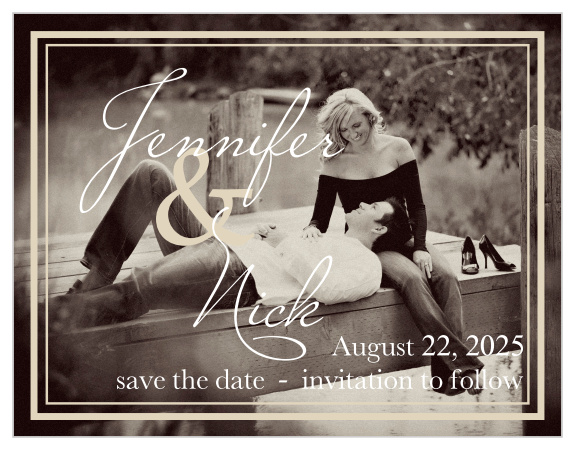 Our Formal Photo Photo Save-the-Date Cards offer a breath taking design.