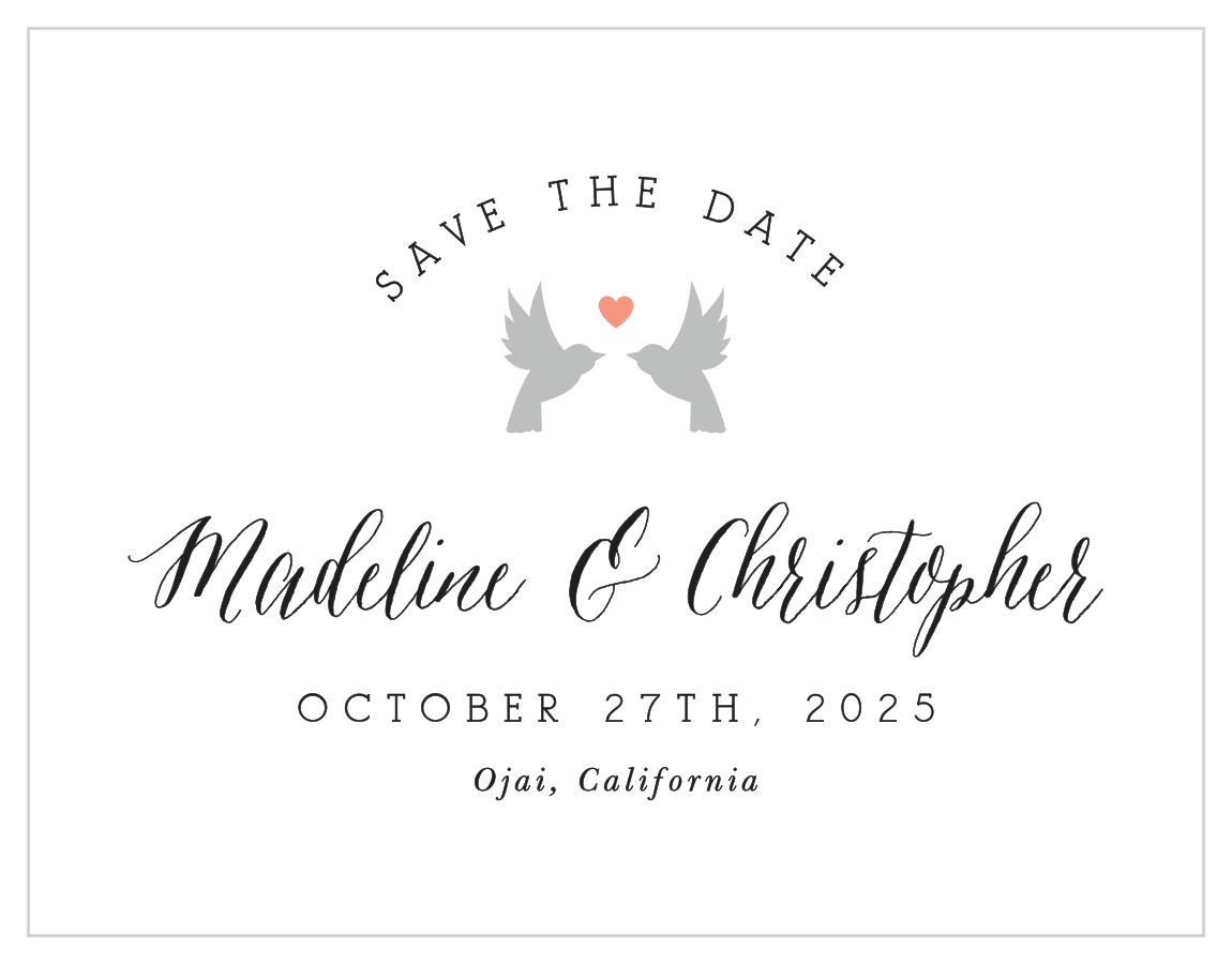 Whimsical Love Birds Save the Date Cards