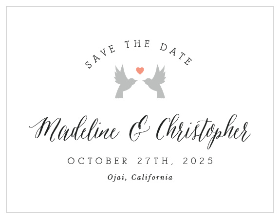 Our Whimsical Love Birds Save the Date Cards are the perfect, simple design to lovingly share your big news with loved ones!