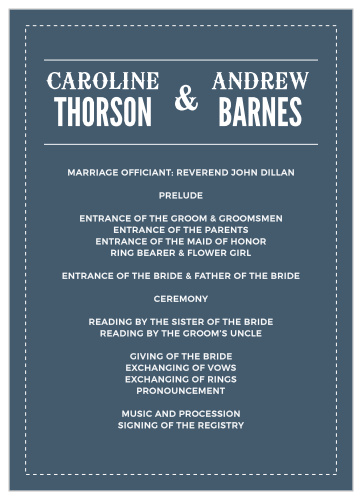 The Retro Poster Wedding Programs' two-sided design is perfect for organizing your ceremony. These programs include plenty of room for a schedule, wedding party details and even a message from the happy couple.