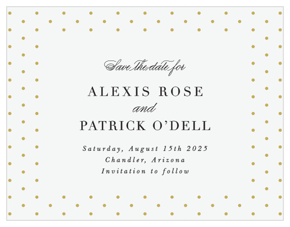 Family and friends are sure to rush to their calendars to pencil in your big day when they see our Polka Dot Passion Save the Date Cards.