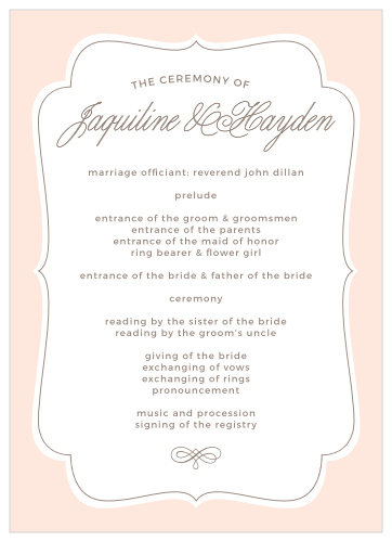 The Vintage Frame Wedding Programs are an elegant way to organize your wedding ceremony. 