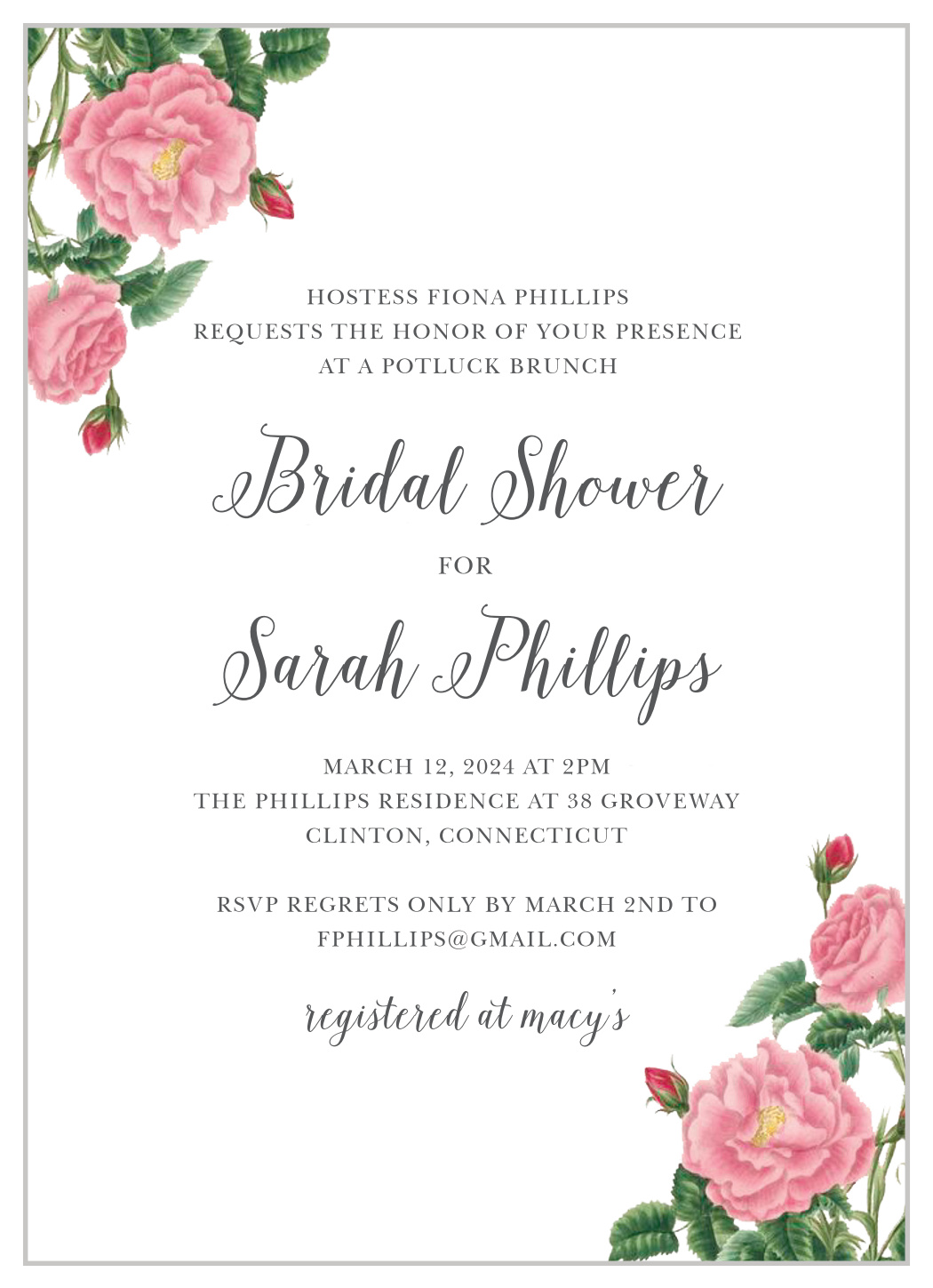 Budding Blooms Bridal Shower Invitations