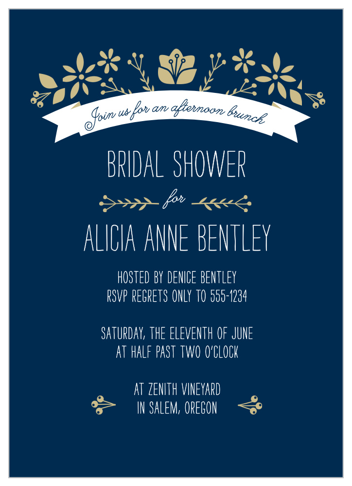 Folksy Floral Bridal Shower Invitations