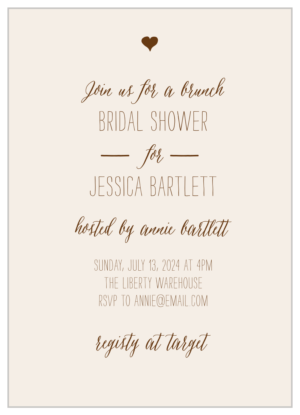 Drawn Together Bridal Shower Invitations