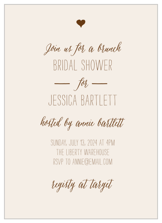 Invite friends and family to celebrate with the Drawn Together Bridal Shower Invitations.