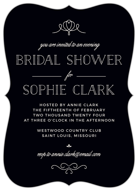 The Classic Penmanship Bridal Shower Invitations make a statement with their Handwritten fonts and beautiful swirl accents.
