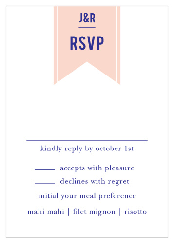 Collect RSVPs with the Modern Banner Response Cards from the Crafty Pie Collection at Basic Invite.