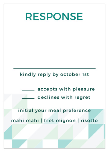 A modern geometric pattern makes the Chic Geometric Response Cards a stylish way to collect RSVPs.