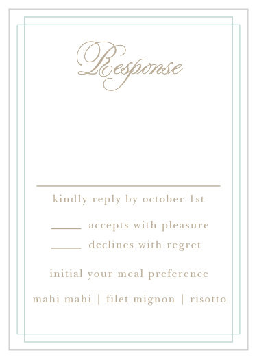 Collect wedding RSVPs with the elegance of the Emily Swash Response Cards from the Crafty Pie Collection at Basic Invite.