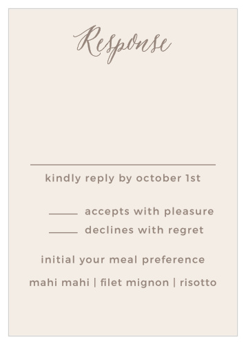 A flower bunch at the bottom of the Rustic Floral Response Cards makes this design coordinate well with the rest of the cards its suite. 