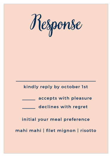 Customize the text of the Modern Love Response Cards with our collection of over 100 hand-picked fonts.