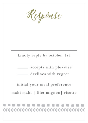 Collect your RSVPs with the fashionable Rustic Tribal Response Cards from the Crafty Pie Collection at Basic Invite.