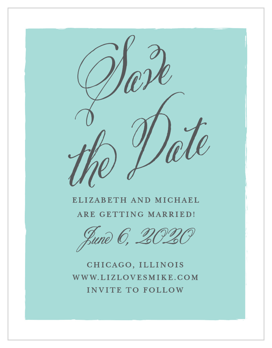 Calligraphy Script Save the Date Cards