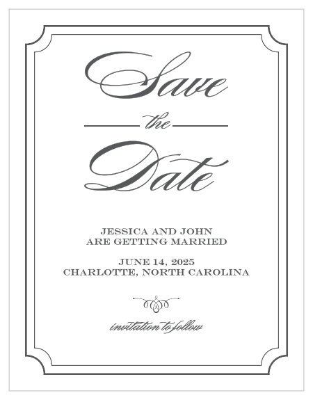 Reserve your spot in guests' calendars with the Elegant Script Save-the-Date Cards from the Crafty Pie Collection at Basic Invite.