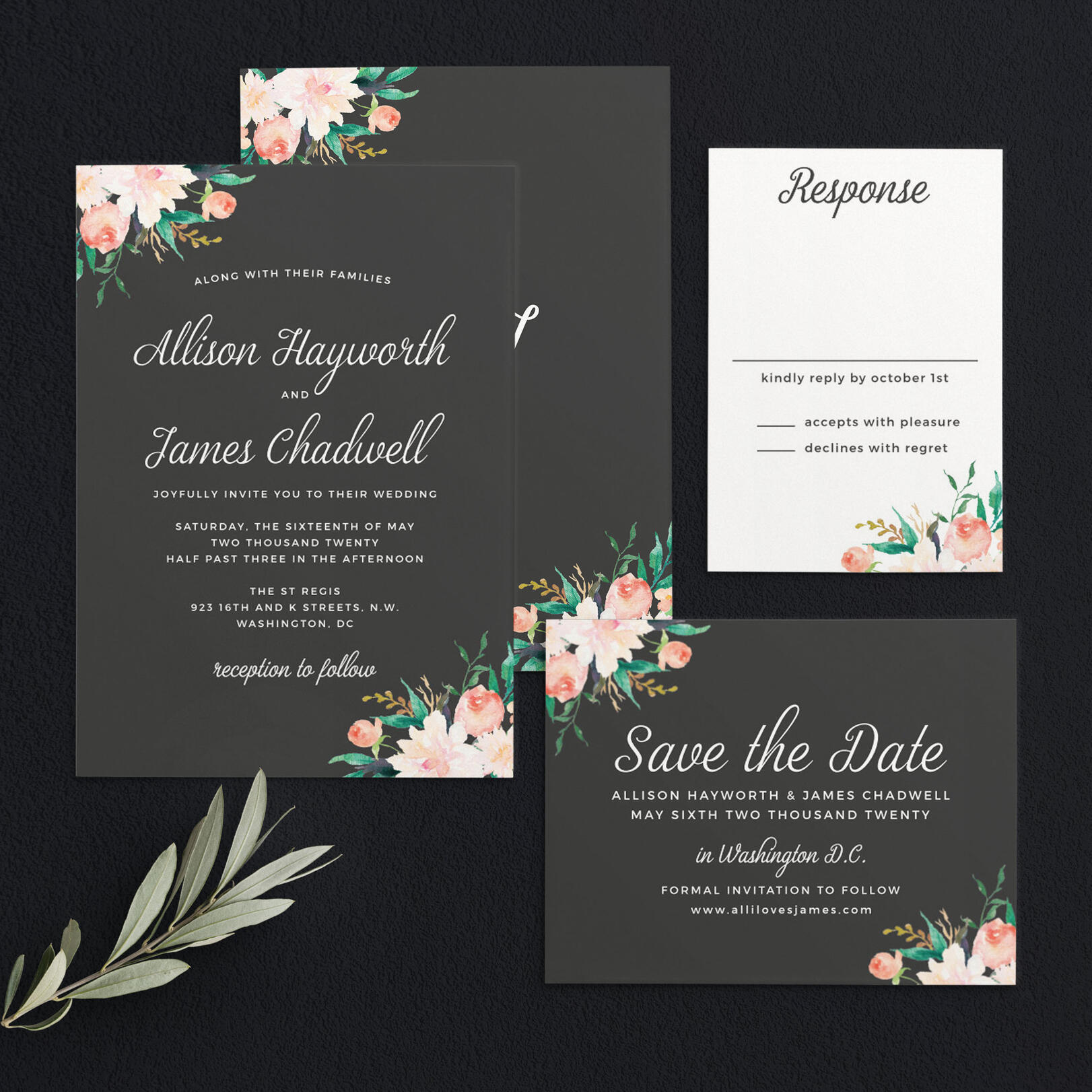 Blossoming Love Save the Date Cards by Basic Invite