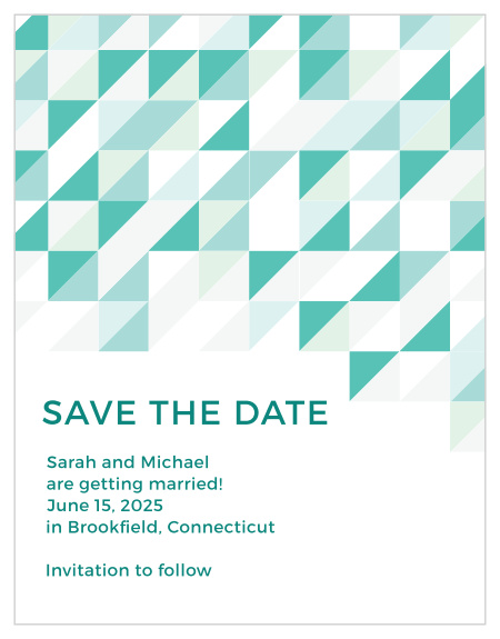 The Chic Geometric Save-the-Date Cards announce your wedding with contemporary style.