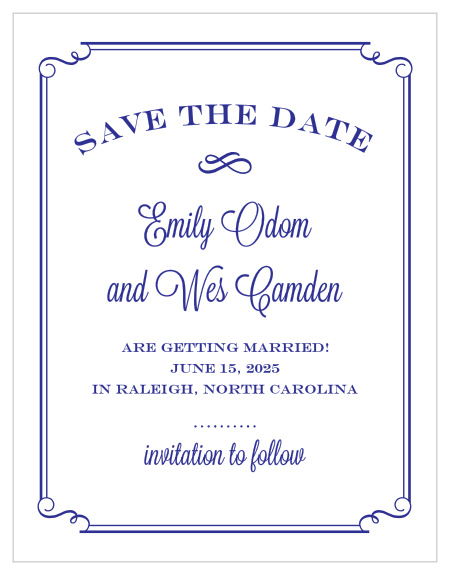 Announce your wedding date with the Handwritten Deco Save-the-Date Cards.