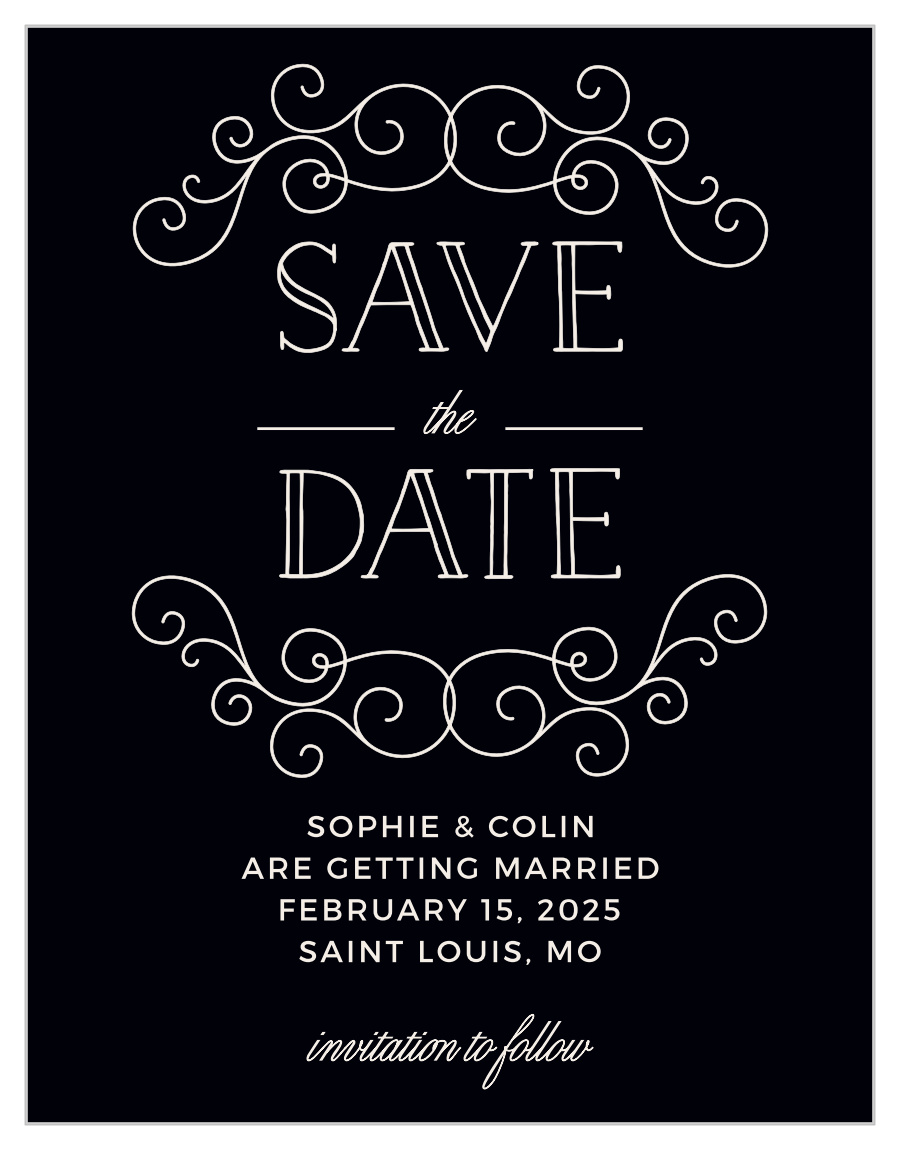 Classic Penmanship Save the Date Cards