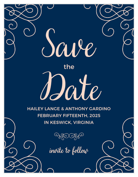 Announce your wedding with the romance of the Modern Love Save-the-Date Cards from the Crafty Pie Collection at Basic Invite.