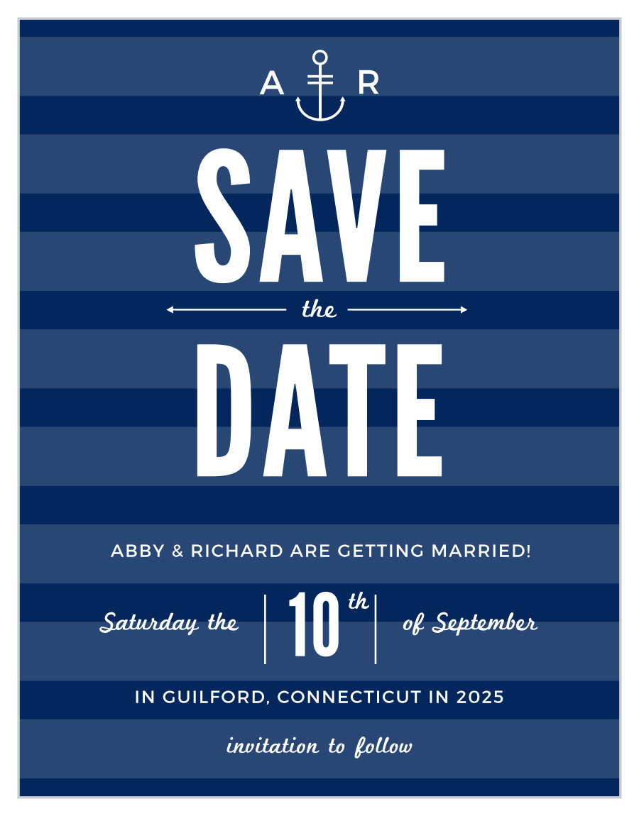Modern Nautical Save the Date Cards