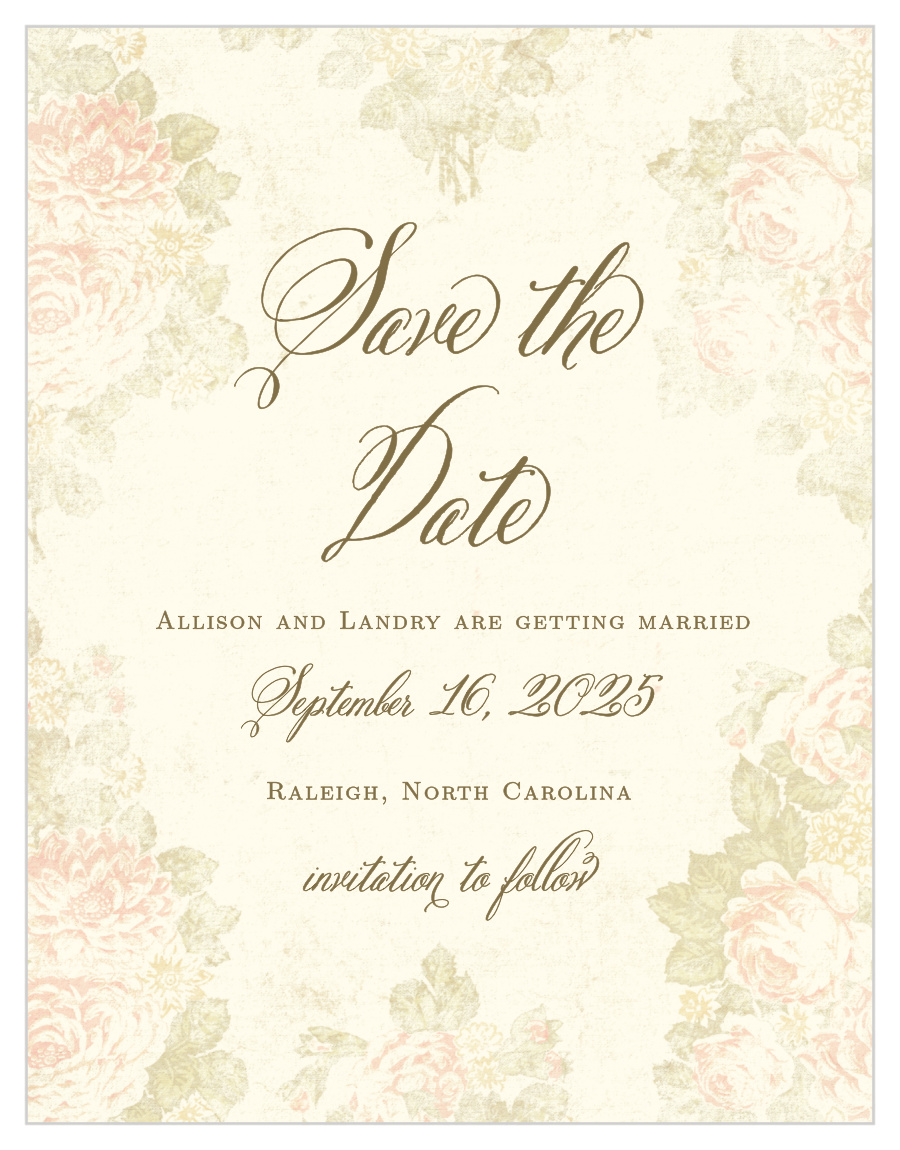 Romantic Vintage Save the Date Cards