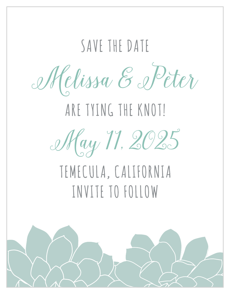 Sweet Succulents Save the Date Cards