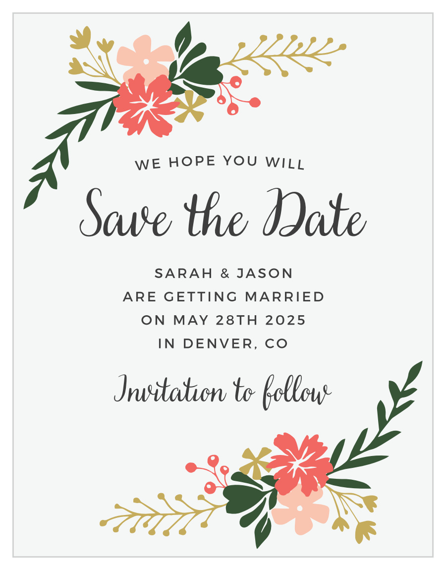 Garden Party Save the Date Cards