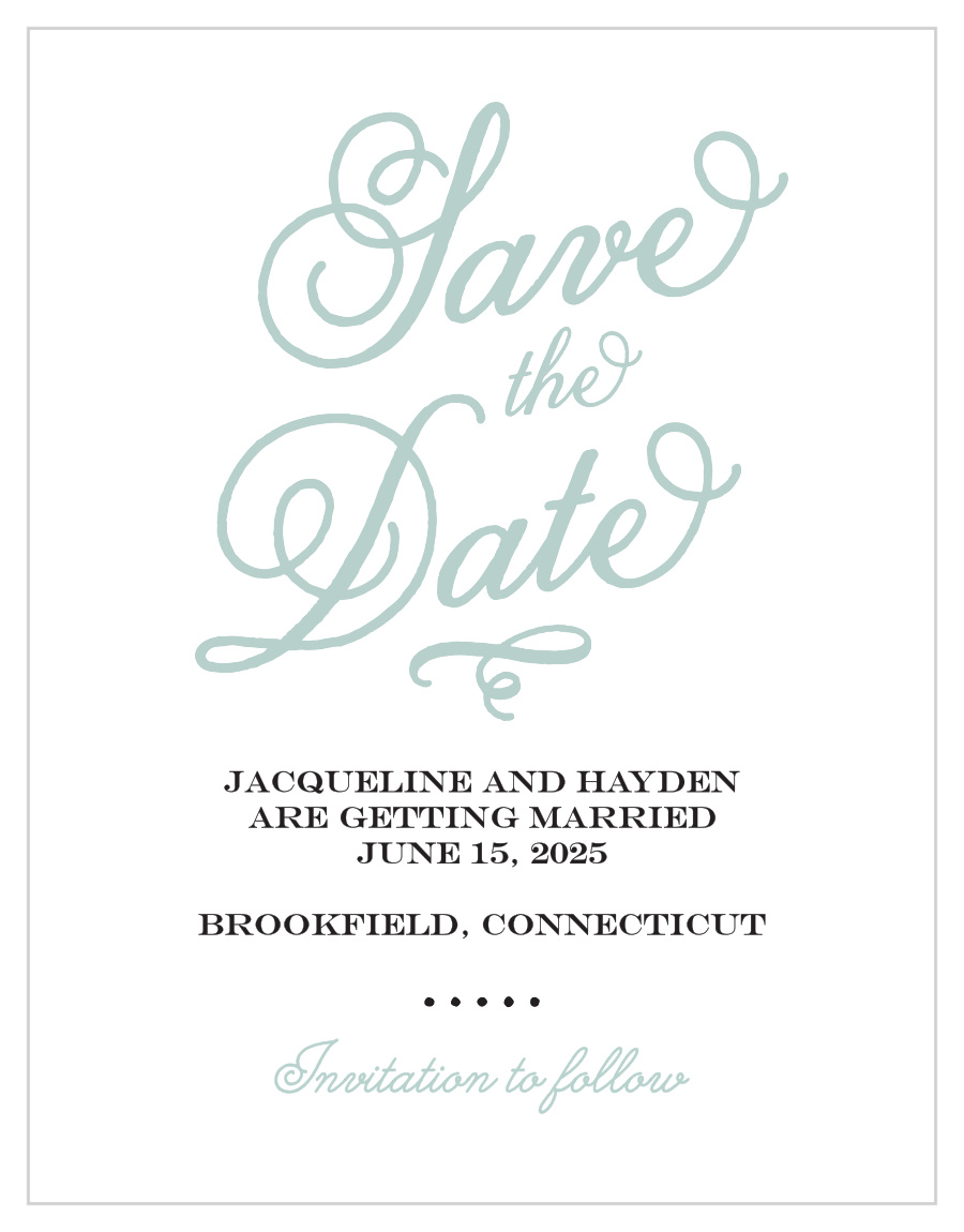 Whimsical Script Save the Date Cards