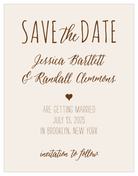 Announce your wedding with the handcrafted look of the Drawn Together Save-the-Date Magnets from the Crafty Pie Collection at Basic Invite