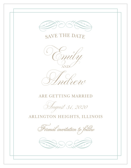 Announce your wedding with the elegance of the Emily Swash Save-the-Date Magnets.