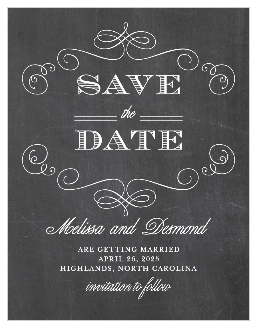 Fancy Chalkboard Save the Date Magnets