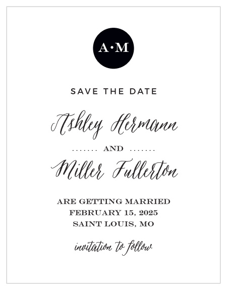 Announce your contemporary event with the Modern Elegant Save-the-Date Magnets from the Crafty Pie Collection at Basic Invite.