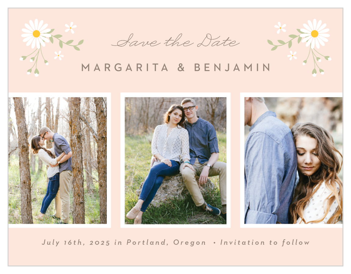 Summer Daisy Save the Date Cards