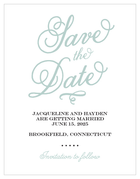 Reserve your calendar spot with the Whimsical Script Save-the-Date Magnets from the Crafty Pie Collection at Basic Invite.