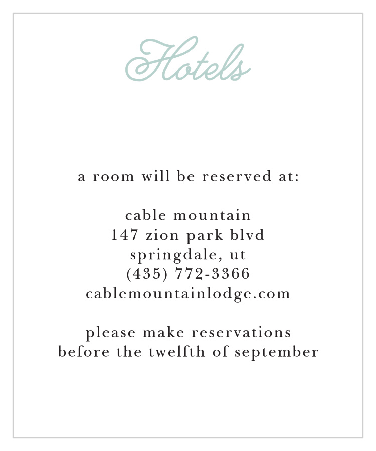 Whimsical Script Accommodation Cards