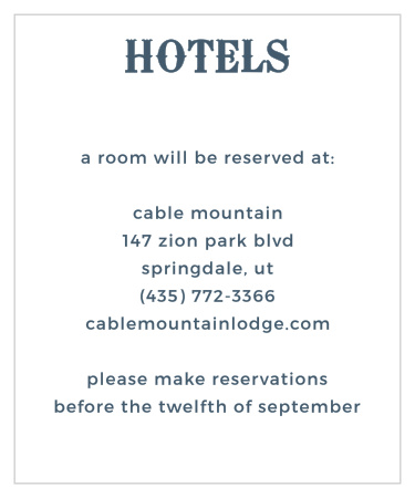 The Retro Poster Accommodation Cards are a convenient enclosure card to include in your wedding stationery. They let your guests know where to make travel and hotel reservations and when they need to make them by, especially if you will be providing rooms for them.