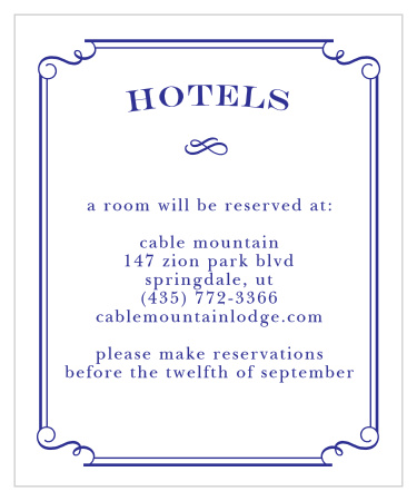Send your guests travel information with the Handwritten Deco Accommodation Cards. 