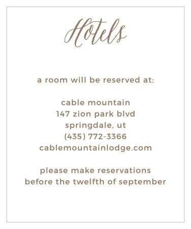 Rustic Lace Accommodation Cards