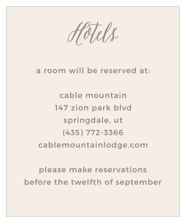 Help guests make the best travel reservations with the Rustic Floral Accommodation Cards from the Crafty Pie Collection at Basic Invite. 